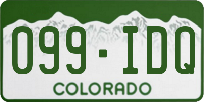 CO license plate 099IDQ