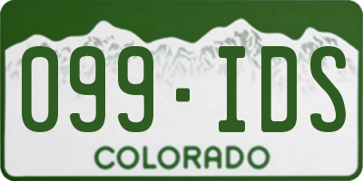 CO license plate 099IDS