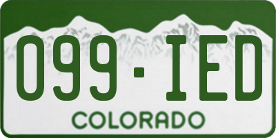CO license plate 099IED