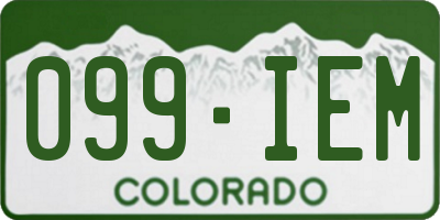 CO license plate 099IEM