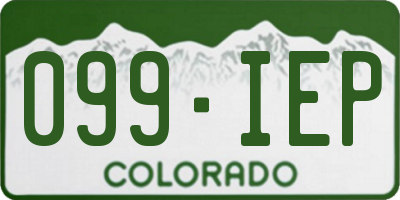 CO license plate 099IEP