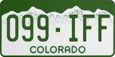 CO license plate 099IFF