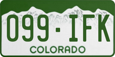 CO license plate 099IFK