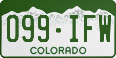 CO license plate 099IFW