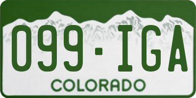 CO license plate 099IGA