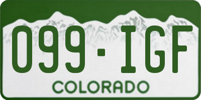 CO license plate 099IGF