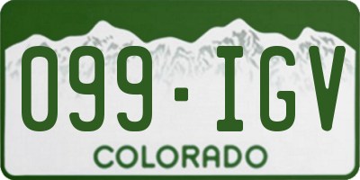 CO license plate 099IGV