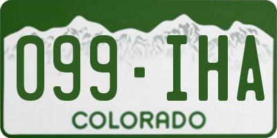 CO license plate 099IHA