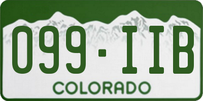 CO license plate 099IIB