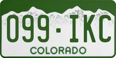 CO license plate 099IKC