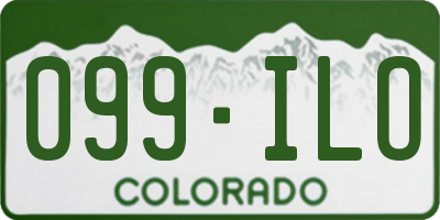 CO license plate 099ILO