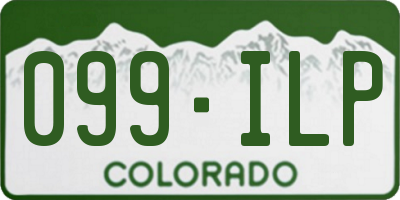 CO license plate 099ILP