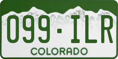 CO license plate 099ILR
