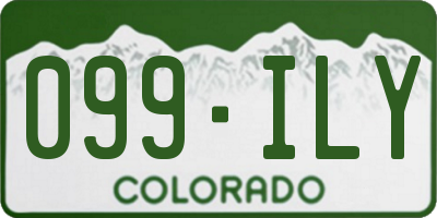 CO license plate 099ILY