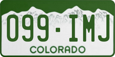 CO license plate 099IMJ