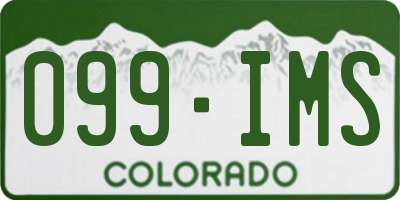 CO license plate 099IMS