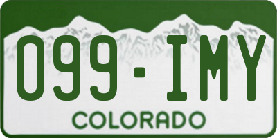 CO license plate 099IMY