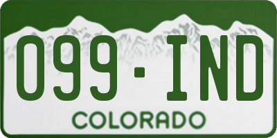 CO license plate 099IND