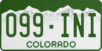 CO license plate 099INI