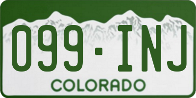 CO license plate 099INJ