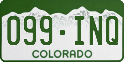 CO license plate 099INQ