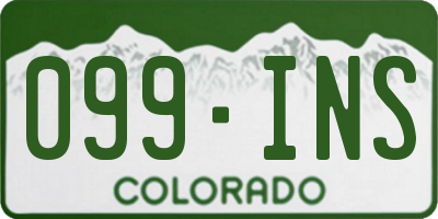 CO license plate 099INS