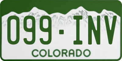 CO license plate 099INV