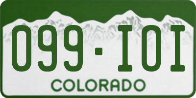 CO license plate 099IOI