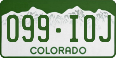 CO license plate 099IOJ