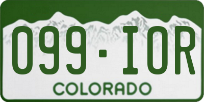 CO license plate 099IOR