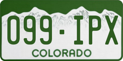 CO license plate 099IPX