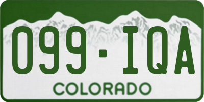 CO license plate 099IQA