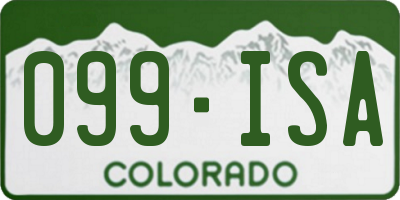 CO license plate 099ISA