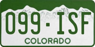 CO license plate 099ISF