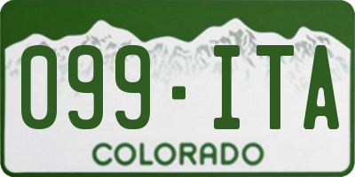 CO license plate 099ITA