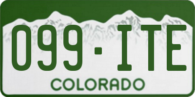 CO license plate 099ITE