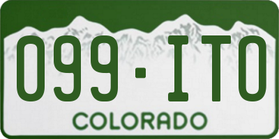 CO license plate 099ITO