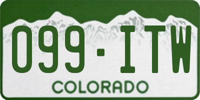 CO license plate 099ITW