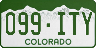 CO license plate 099ITY
