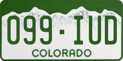 CO license plate 099IUD