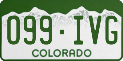 CO license plate 099IVG