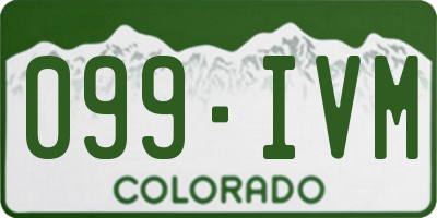 CO license plate 099IVM