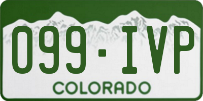 CO license plate 099IVP