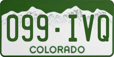 CO license plate 099IVQ