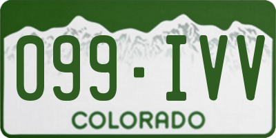 CO license plate 099IVV