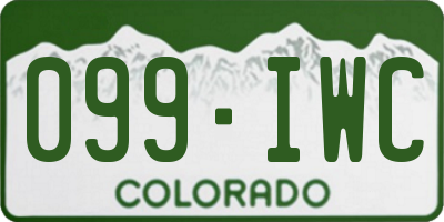 CO license plate 099IWC