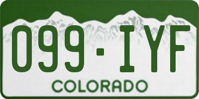 CO license plate 099IYF