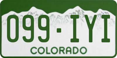 CO license plate 099IYI