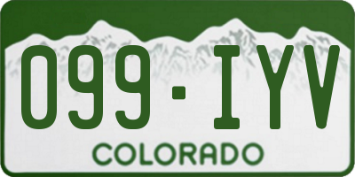 CO license plate 099IYV