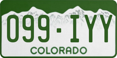 CO license plate 099IYY